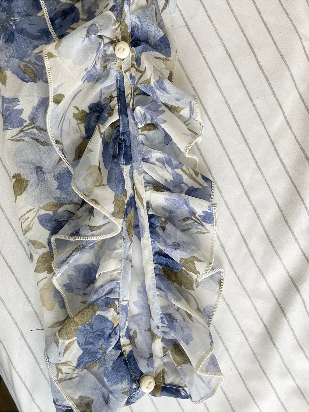 Womens Blue Floral Wrap Maxi Dress Ruffle Sleeves VNeck Boho Summer Wedding Chic - Picture 13 of 14
